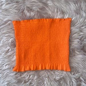Orange tube crop top